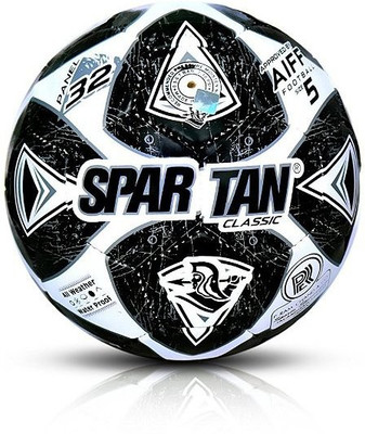 

Spartan CLASSIC COLOURED Football - Size: 5(Pack of 1, White), Black