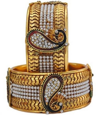 Embroco Metal Gold-plated Bangle Set(Pack of 2)