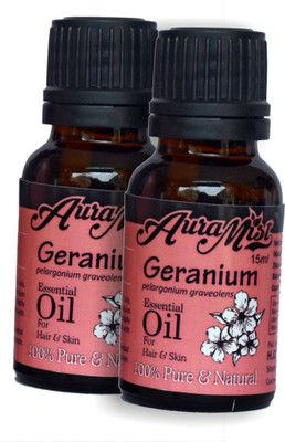

AuraMist Aura Mist Geranium 100% Pure And Natural Therapeutic Essential Oil - 15ml*2=30ml(30 ml)