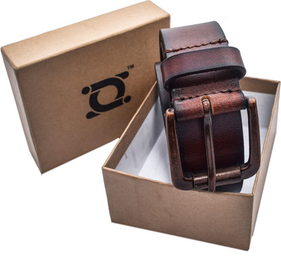 

DWEILS Men Formal Brown Genuine Leather Belt