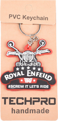 

Techpro Singlesided Rubber Royal Enfield Screw it let's Ride Design Key Chain(Multicolor)