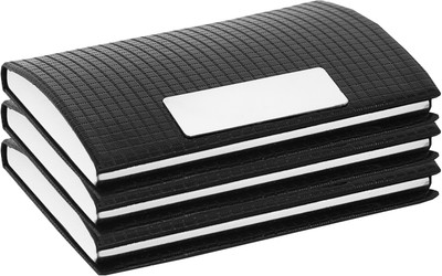 

Flipkart SmartBuy High Quality Pack of 3 Executive/Official Black White Textured Black Matt Finish Credit/debit/ATM/ID/Visiting SUPER SLEEK 10 Card Holder(Set of 3, Black)