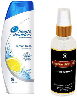

HEAD & SHOULDERS 360 ML LEMON FRESH SHAMPOO with SHEER SECRET HAIR SERUM 100 ML(Set of 2)
