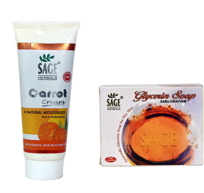 

Sage Herbals Combo Of Glycerin Soap & Carrot Cream(Set of 2)