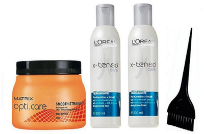 

Professional kit Hair Brush, Matrix Opticare Smooth & Straight Hair Spa With L'oreal Professional X-Tenso Care Shampoo Pack of 2(Set of 4)