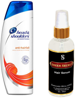 

HEAD & SHOULDERS 360 ML ANTI HAIRFALL SHAMPOO with SHEER SECRET HAIR SERUM 100 ML(Set of 2)