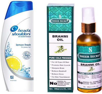 

HEAD & SHOULDERS 180 ML LEMON FRESH SHAMPOO with SHEER SECRET PURE COLD PRESSED BRAHMI OIL 100 ML(Set of 2)