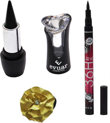 

Evuar Herbal Waterproof Black Kajal, Water Proof Pen Eyeliner and Band(Set of 3)