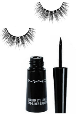 

studio fix combo Eyelashes,Mac Liquid Eye Liner Waterproof 2.5 ml(Set of 2)