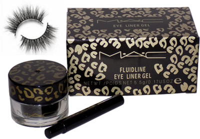 

studio fix combo Eyelashes,Mac Fluidline Eye Liner Gel 5 gm(Set of 2)