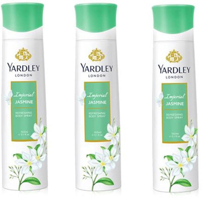 

yardley Jasmin Body Spray - For Women(150 ml, Pack of 3)