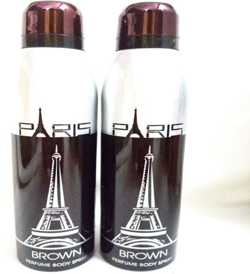 

Paris BROWN Perfume Body Spray - For Men & Women(400 ml, Pack of 2)