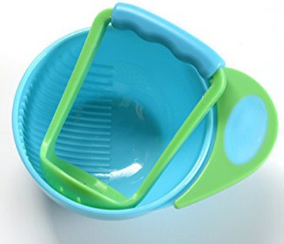 

ae Mash and Serve Bowl for Making Homemade Baby Food / Baby Food Masher/ Feed bowl - Food grade PP(Blue)