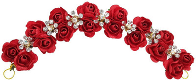 

RAAYA Artificial Gajra For Hair Bun Making For Women And Girls, Red Color Bun(Red)