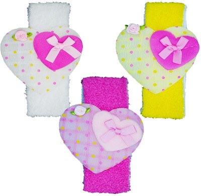 

FAVINO Crochet Cutwork Flower Baby Headband ( Pink, White, Yellow ) 3 Pcs Set Head Band(Multicolor)