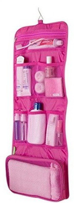 

KADAM Cosmetic Bag - Bathroom Organizer Foldable 5 Pocket Polyester Toiletry Cosmetic Wall Hanging Storage Bag Closet Organizer Pouch With Hangers Holder Accessories Organizer( )