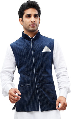 VASTRAMAY Sleeveless Solid, Polka Print Men Jacket
