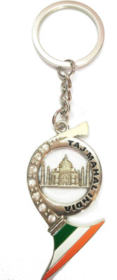 

Prime Key Chain Taj Mahal With Stone work and Tricolor Key Chain DU Key Chain