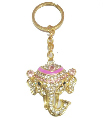 

Prime Key Chain Ganpati Face Keychain With Stone Work AB Key Chain