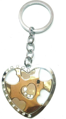 

Prime Key Chain Stylish Heart With Stone Work Key Chain AD Key Chain