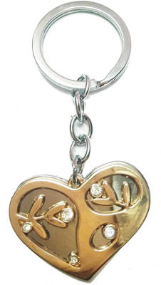 

Prime Key Chain Stylish Heart With Leafs and Stone Key Chain AY Key Chain