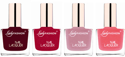 

Lady Fashion Ultra High Shine Long Stay Nail Polish Maroon,Bright Pink,Silky Purple(Pack of 4)