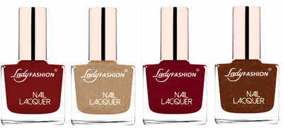 

Lady Fashion Ultra High Shine Long Stay Nail Polish Coffee,Beach Nude,Pink,Copper(Pack of 4)
