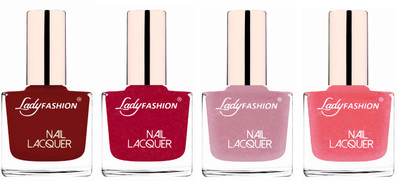

Lady Fashion Ultra High Shine Long Stay Nail Polish Coffee,Bright Pink,Silky Purple,Silky Pink(Pack of 4)
