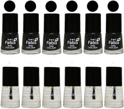 

Fabia Top Coat, Black Exclusive Nail Polish Combo Black, Top Coat(Pack of 12)