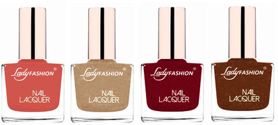 

Lady Fashion Ultra High Shine Long Stay Nail Polish Nude,Beach Nude,Pink,Copper(Pack of 4)
