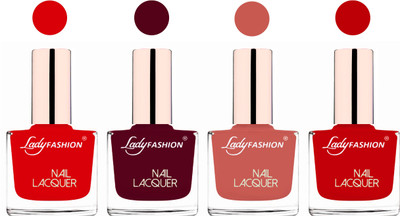 

Lady Fashion Ultra High Shine Long Stay Nail Polish Bright Red,Maroon,Nude,Juicy Red(Pack of 4)
