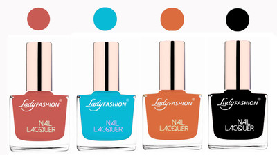 

Lady Fashion Ultra High Shine Long Stay Nail Polish Nude,Sky Blue,Nude,Black(Pack of 4)