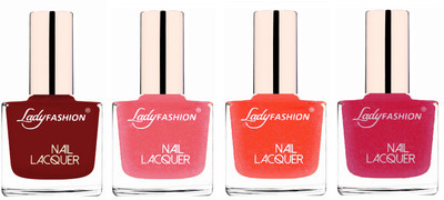 

Lady Fashion Ultra High Shine Long Stay Nail Polish Coffee,Silky Pink,Orange Silk,Abricoat Rose(Pack of 4)