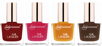 

Lady Fashion Ultra High Shine Long Stay Nail Polish Coffee,Abricoat Rose,Golden,Mettalic Brown(Pack of 4)