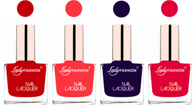 

Lady Fashion Ultra High Shine Long Stay Nail Polish Juicy Red,Baby Pink,Blue,Sweet Red(Pack of 4)