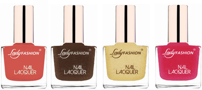 

Lady Fashion Ultra High Shine Long Stay Nail Polish Nude,Mettalic Brown,Mettalic Pink(Pack of 4)