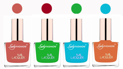 

Lady Fashion Ultra High Shine Long Stay Nail Polish Nude,Light Green,Sky Blue,Nude(Pack of 4)