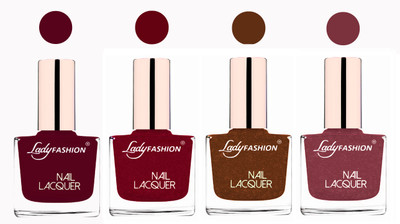 

Lady Fashion Ultra High Shine Long Stay Nail Polish Maroon,Pink,Copper,Mauve(Pack of 4)