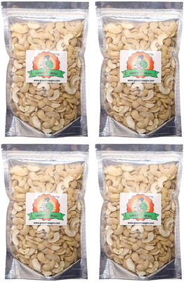 

Grandma Agro 2 Piece Cashew Nuts (Kaju) , 1 Kg (250g+ 250g+ 250g+ 250g) (Pack of 4) Cashews(1 kg, Pouch)
