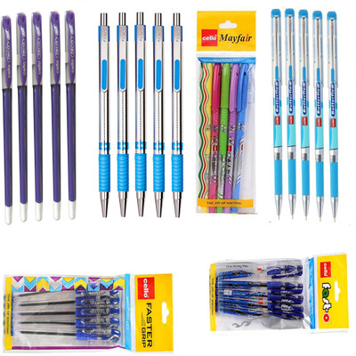 

Cello FASTER GRIP BALL PEN+DECO GEL PEN+BUTTERFLOW BALL PEN+FLOW MATE RETRACTABLE BALL PEN+MAY FAIR BALL PEN+FAST-O BALL PEN Ball Pen(Pack of 6)