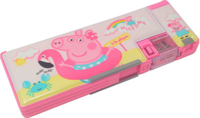 

Parteet Box Cartoon Art Plastic Pencil Box(Set of 1, Pink)