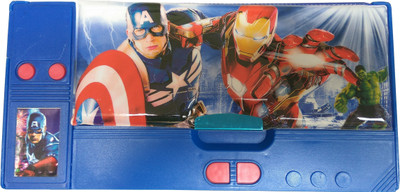 

Shreejee Jumbo Calculaor Captain America Art Plastic Pencil Box(Set of 1, Blue)