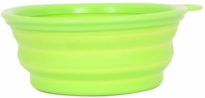 

Sri Dog Cat Expandable Collapsible Foldable Travel Bowl Round Silicone Pet Bowl(500 ml Green)