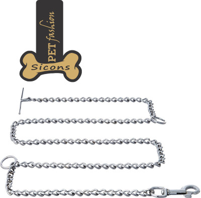 

Sicons Dog Chain Silver Plain No.12 for Small dogs 145 cm Dog Chain Leash(Silver)