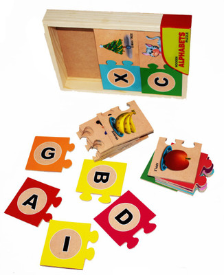 

Deal4Online Basic Lerning Wooden Coloured Alphbate Puzzle with Picture(52 Pieces)
