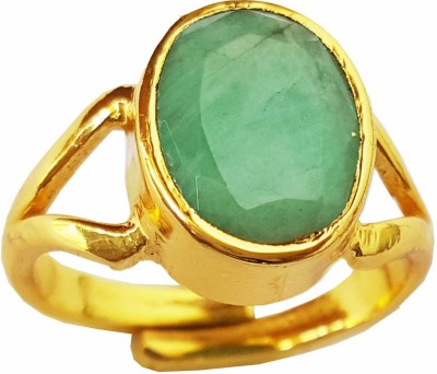 RS JEWELLERS RS JEWELLERS Gemstones 5.38 Ratti Natural Certified EMERALD panna Gemstone Panchdhatu Ring ,Pukhraj Birthstone Astrology Ring Brass Emerald Gold Plated Ring