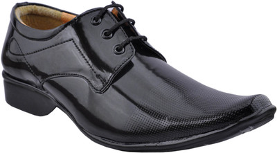 

Zeniver Zeniver Black Patent Leather Shoe Lace Up For Men(Black