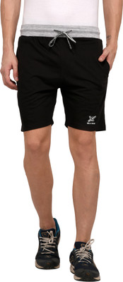 ODOKY Solid Men Black Regular Shorts