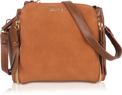 

Luvoksi Women Casual Tan Leatherette Sling Bag
