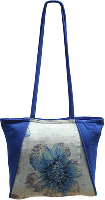 

Ryan Women Blue, White Cotton Tote